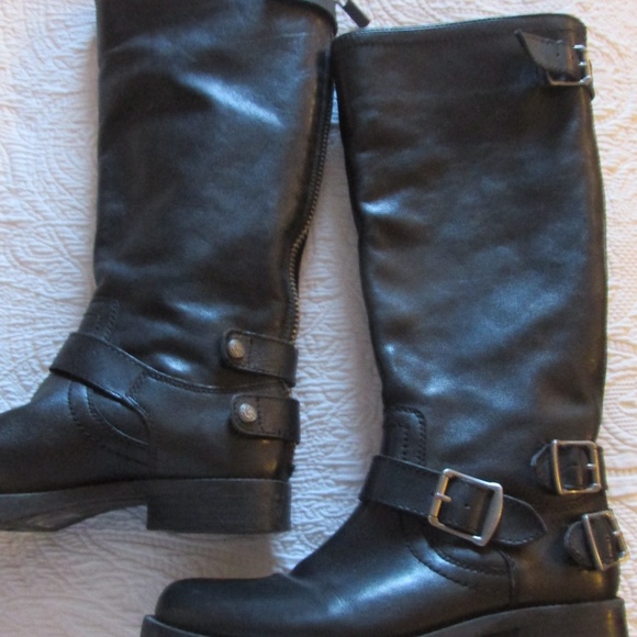Arturo Chiang Tall Leather Motorcycle Boots 6.5 - Picture 3 of 7
